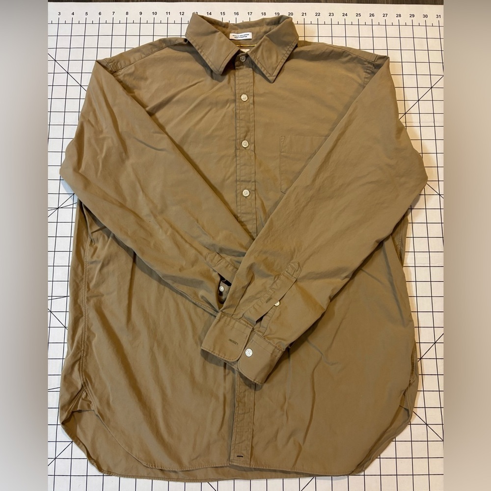 J. Crew Men’s Large Tan 2-Ply 100% Cotton Button Down Shirt